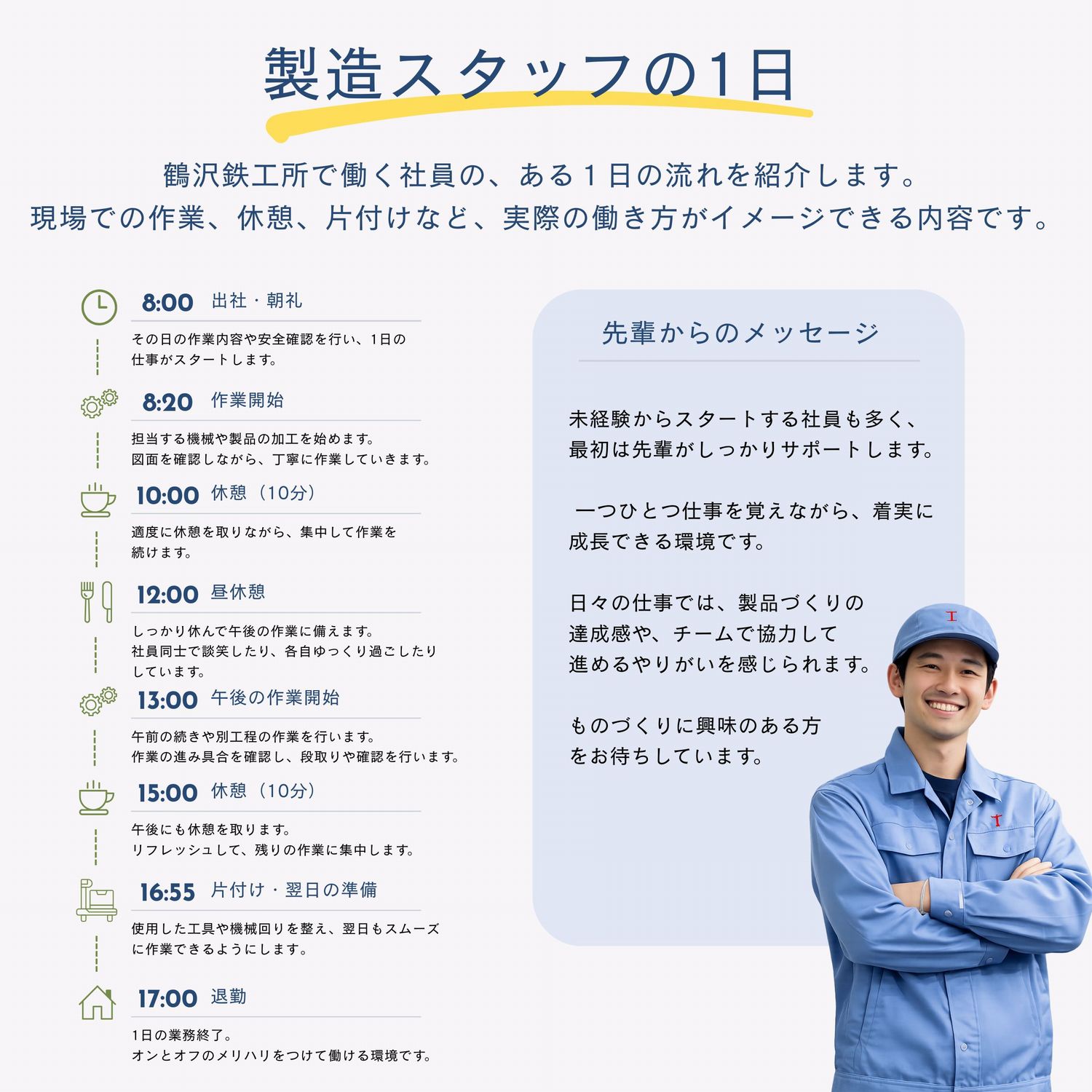 製造スタッフの一日